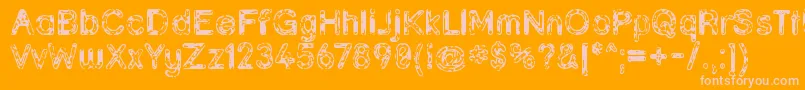 Grunja ffy Font – Pink Fonts on Orange Background