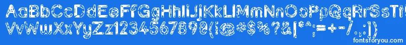 Grunja ffy Font – White Fonts on Blue Background