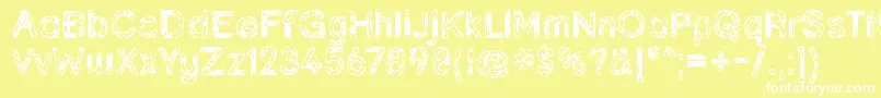 Grunja ffy Font – White Fonts on Yellow Background