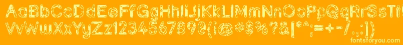 Grunja ffy Font – Yellow Fonts on Orange Background