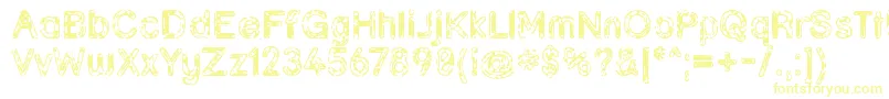 Grunja ffy Font – Yellow Fonts on White Background