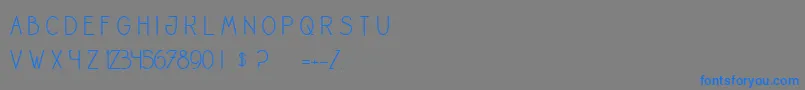 フォントLeCabaretDesFous – 灰色の背景に青い文字