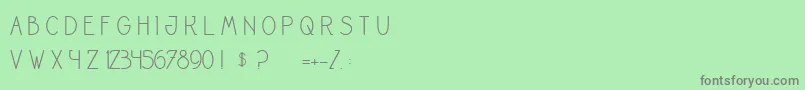 LeCabaretDesFous Font – Gray Fonts on Green Background