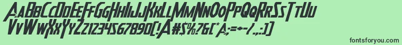 Heroesassembleexpandital Font – Black Fonts on Green Background