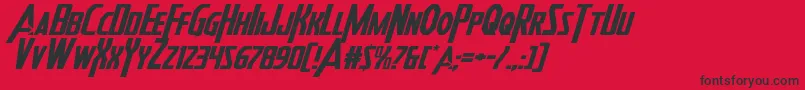 Heroesassembleexpandital Font – Black Fonts on Red Background