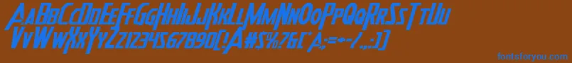 Heroesassembleexpandital Font – Blue Fonts on Brown Background