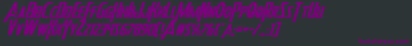 Heroesassembleexpandital Font – Purple Fonts on Black Background