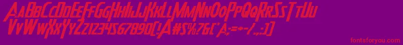 Heroesassembleexpandital Font – Red Fonts on Purple Background