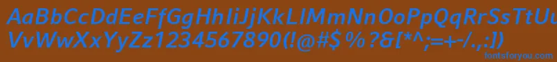 CompatilFactLtComBoldItalic Font – Blue Fonts on Brown Background