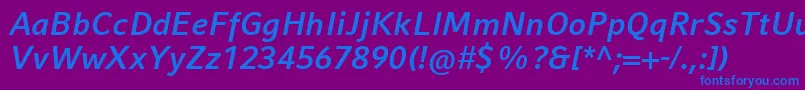 CompatilFactLtComBoldItalic Font – Blue Fonts on Purple Background