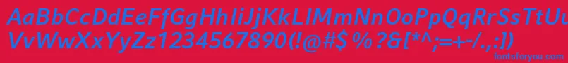 CompatilFactLtComBoldItalic Font – Blue Fonts on Red Background