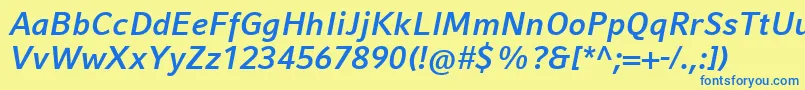 CompatilFactLtComBoldItalic Font – Blue Fonts on Yellow Background