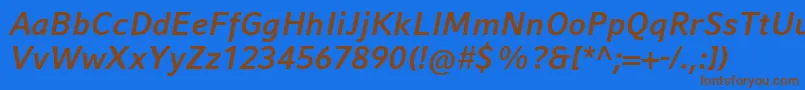 CompatilFactLtComBoldItalic Font – Brown Fonts on Blue Background