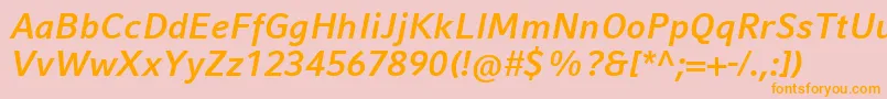 CompatilFactLtComBoldItalic Font – Orange Fonts on Pink Background