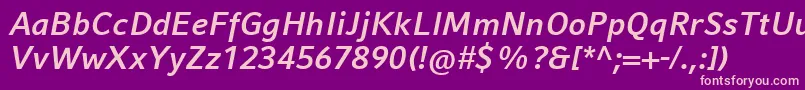 CompatilFactLtComBoldItalic Font – Pink Fonts on Purple Background