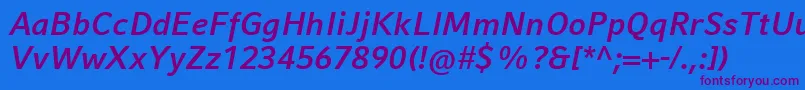 CompatilFactLtComBoldItalic Font – Purple Fonts on Blue Background