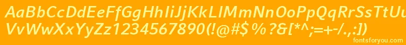 CompatilFactLtComBoldItalic Font – Yellow Fonts on Orange Background