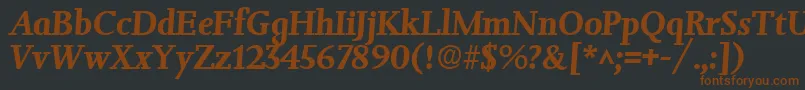 Подробнее о шрифте JessicaBoldItalic Шрифт JessicaBoldItalic – коричневые шрифты на чёрном фоне