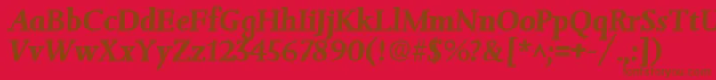 JessicaBoldItalic Font – Brown Fonts on Red Background
