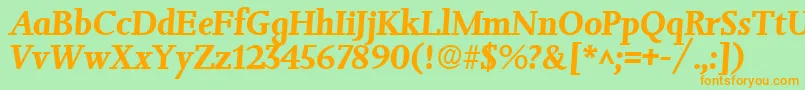 JessicaBoldItalic Font – Orange Fonts on Green Background