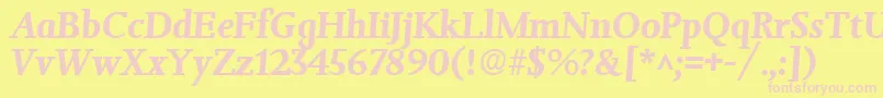 フォントJessicaBoldItalic – ピンクのフォント、黄色の背景