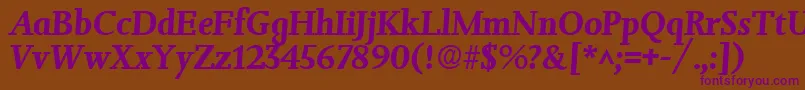 Police JessicaBoldItalic – polices violettes sur fond brun