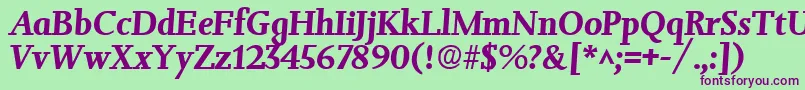 JessicaBoldItalic Font – Purple Fonts on Green Background