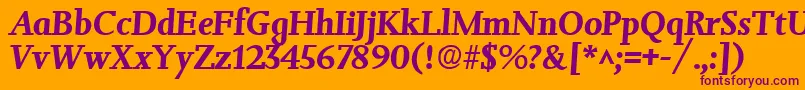 JessicaBoldItalic Font – Purple Fonts on Orange Background