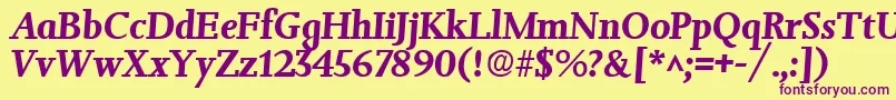 Шрифт JessicaBoldItalic – фиолетовые шрифты на жёлтом фоне