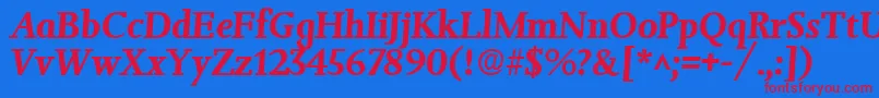 JessicaBoldItalic Font – Red Fonts on Blue Background