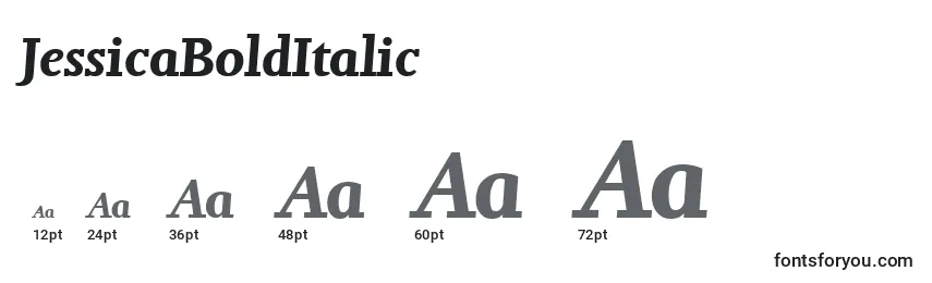 JessicaBoldItalic Font Sizes