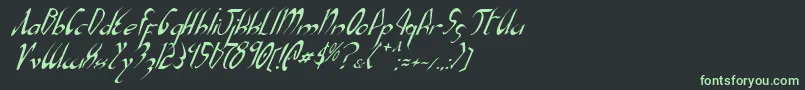 Xaphani-Schriftart – Grüne Schriften auf schwarzem Hintergrund