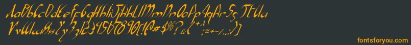 フォントXaphani – 黒い背景にオレンジの文字