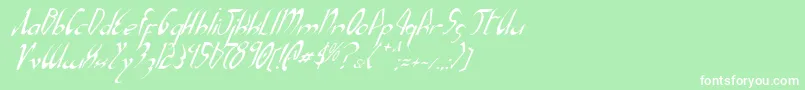 フォントXaphani – 緑の背景に白い文字