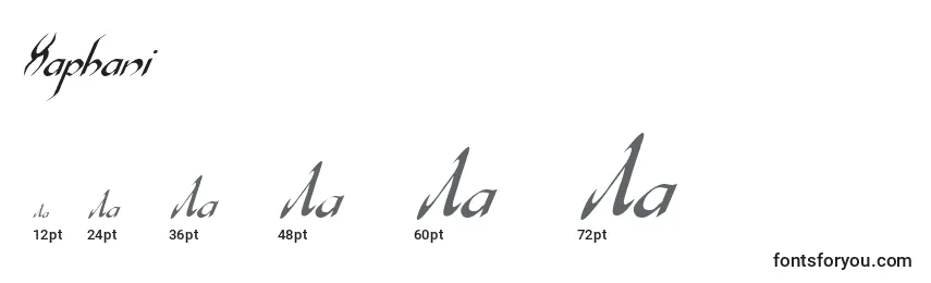 Размеры шрифта Xaphani