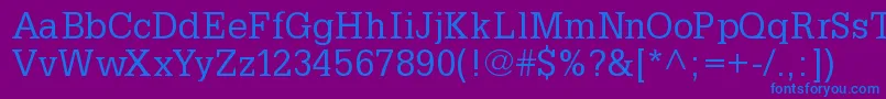 Petitlatin Font – Blue Fonts on Purple Background