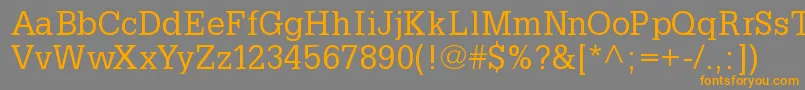 Weitere Informationen zur Petitlatin-Schriftart Petitlatin-Schriftart – Orangefarbene Schriften auf grauem Hintergrund