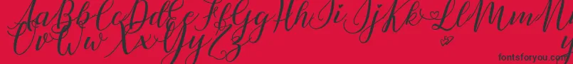 Fonte LovelyDayPersonalUse – fontes pretas em um fundo vermelho