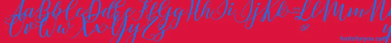 LovelyDayPersonalUse Font – Blue Fonts on Red Background