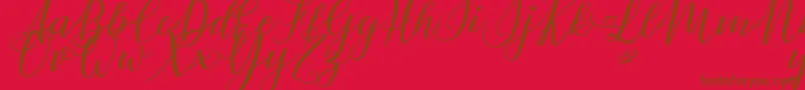 LovelyDayPersonalUse Font – Brown Fonts on Red Background