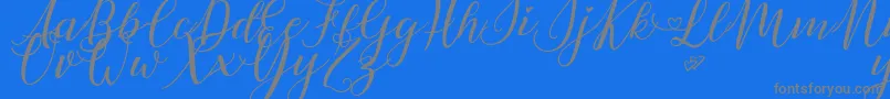 LovelyDayPersonalUse-Schriftart – Graue Schriften auf blauem Hintergrund