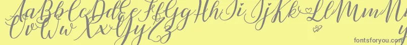 LovelyDayPersonalUse Font – Gray Fonts on Yellow Background