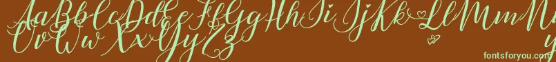 LovelyDayPersonalUse Font – Green Fonts on Brown Background