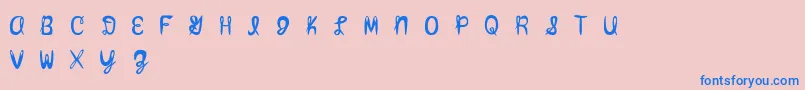 Amixmutt Font – Blue Fonts on Pink Background