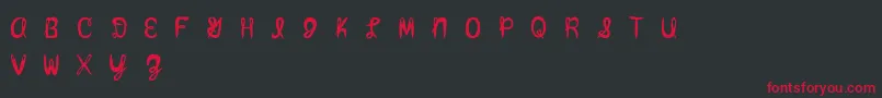 Fonte Amixmutt – fontes vermelhas em um fundo preto