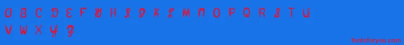 Amixmutt Font – Red Fonts on Blue Background