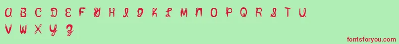 Amixmutt Font – Red Fonts on Green Background