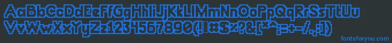 Chunkydunkoutlin Font – Blue Fonts on Black Background