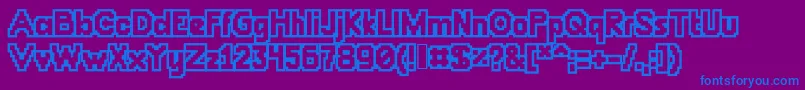 Chunkydunkoutlin Font – Blue Fonts on Purple Background