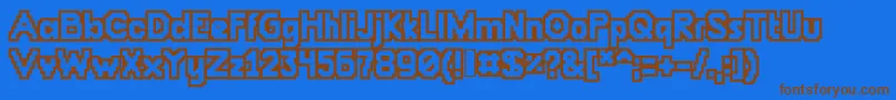 Chunkydunkoutlin Font – Brown Fonts on Blue Background